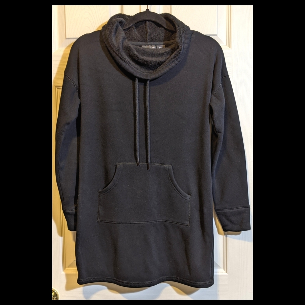 TAHARI Black Mid Thigh Length Hoodie